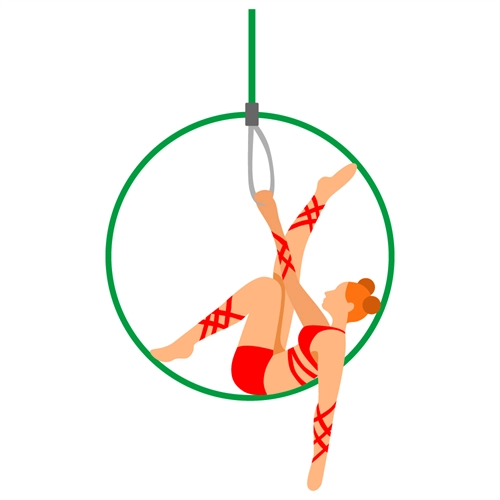 Carnival Circus Theme Hoop Acrobat Transparent Sticker